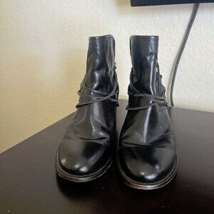 FreeBird by Steven Black Leather Ankle Boots
